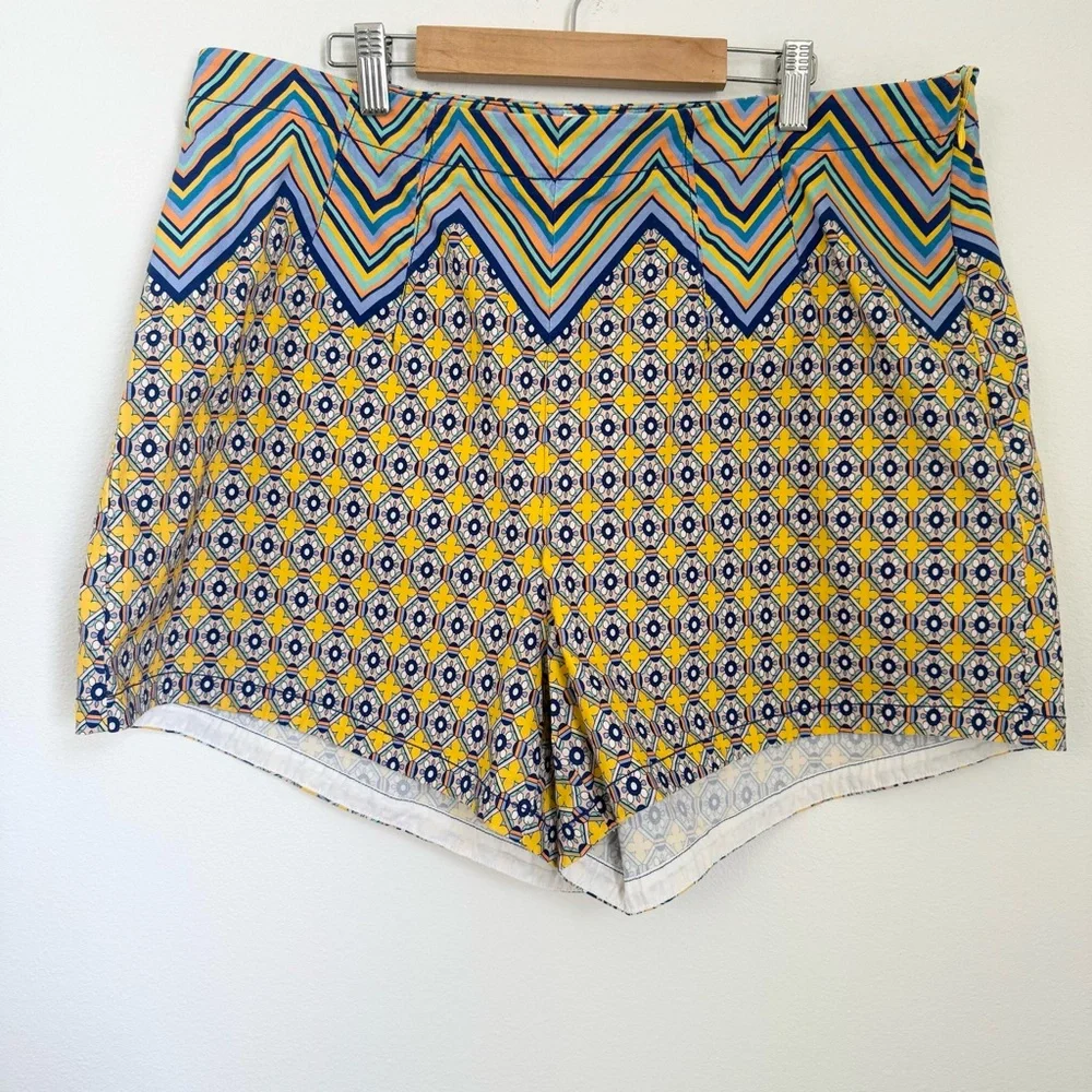 Anthropologie Maeve High Rise Relaxed Shorts Cotton Womens Size 16W Multicolor - Picture 3 of 11